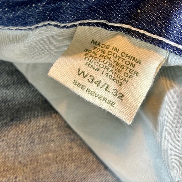 Men’s Indigo People Distressed Straight Leg Jeans Sz 34 x 32 - Picture 13 of 13